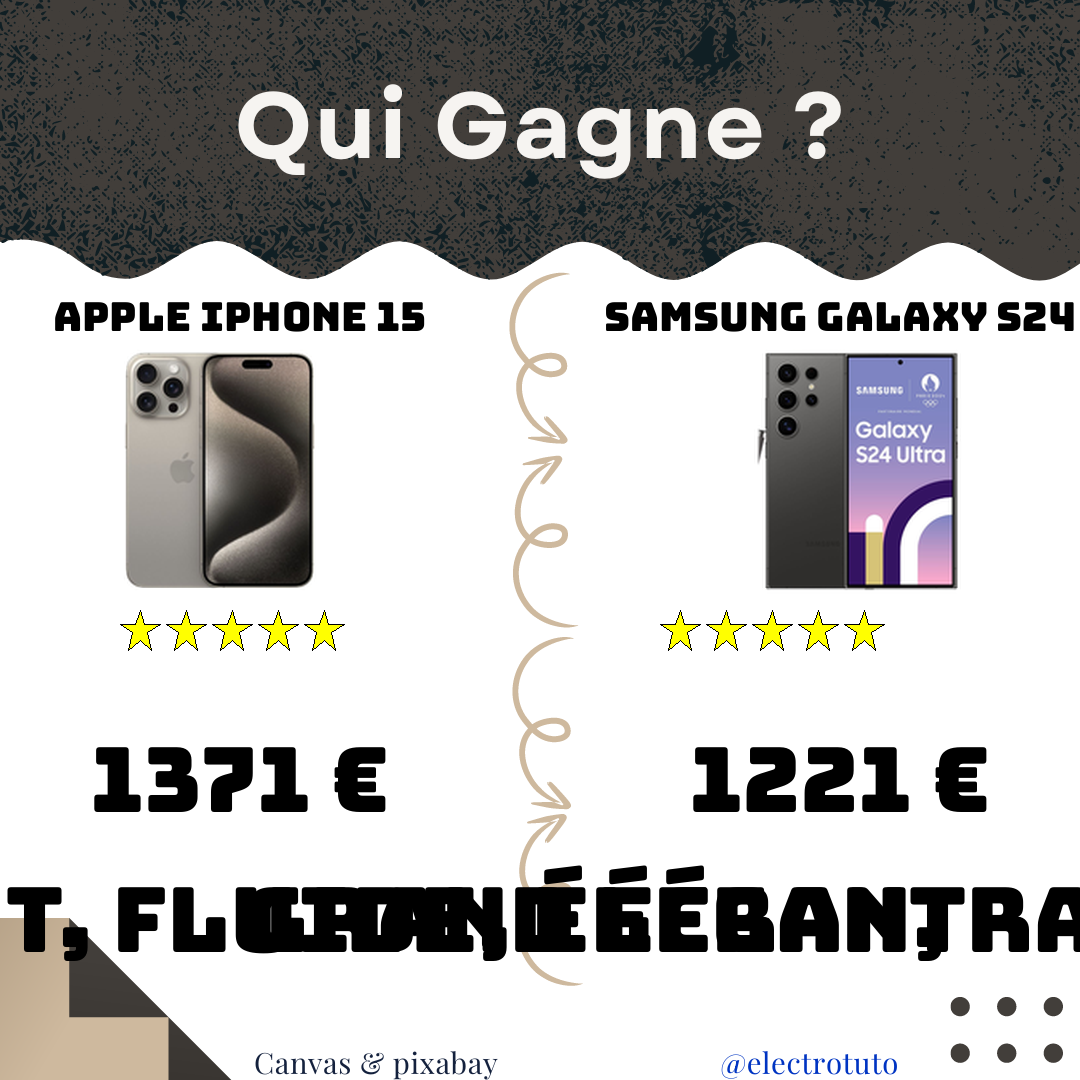 L'iPhone 15 Pro Max et le Samsung Galaxy S24 Ultra s'affrontent dans un comparatif détaillé. Découvrez lequel de ces smartphones haut de gamme remporte le duel !